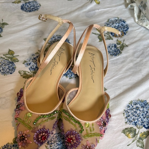 Betsey Johnson Floral Embellished Heels - Pink and Purple - Picture 10 of 11